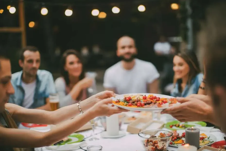 family having dinner