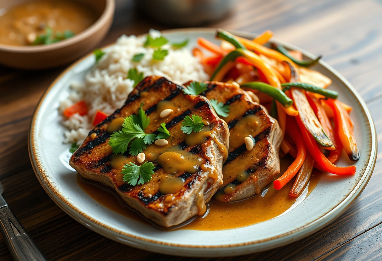 Easy Thai Pork Chops with Peanut Butter