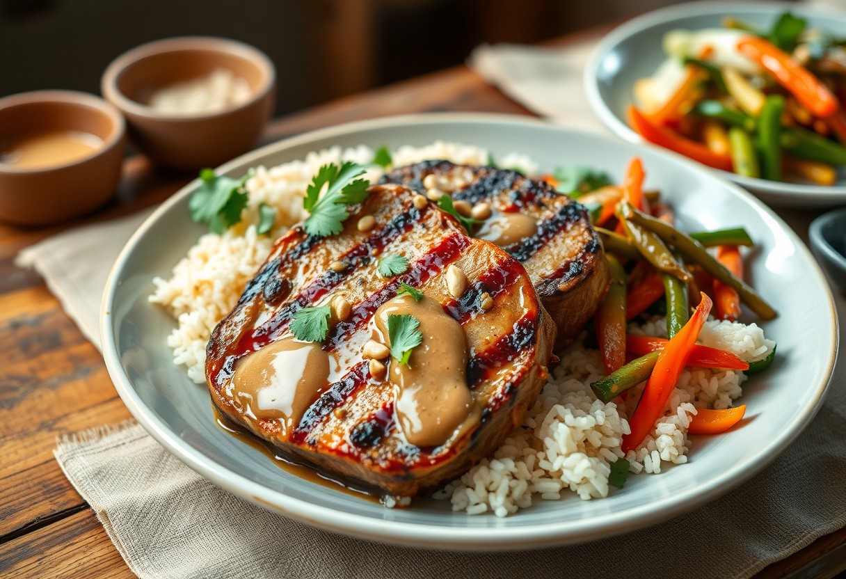 Easy Thai Pork Chops with Peanut Butter