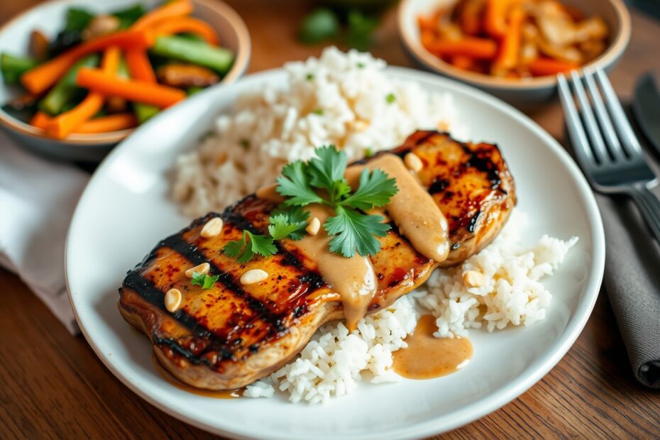 Easy Thai Pork Chops with Peanut Butter