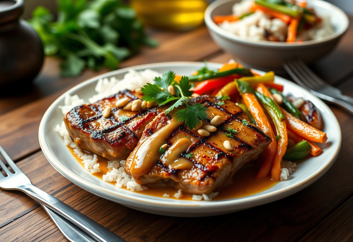 Easy Thai Pork Chops with Peanut Butter