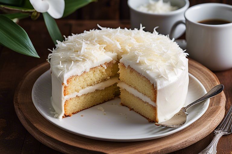 Simple Sour Cream Coconut Cake