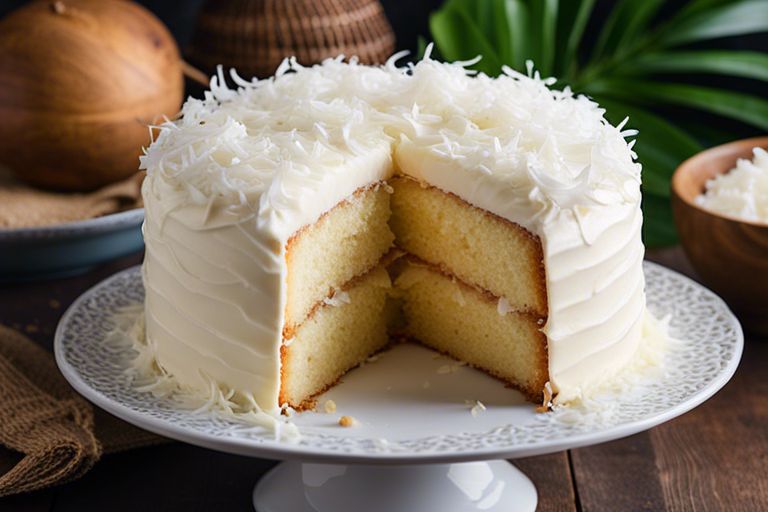 Simple Sour Cream Coconut Cake