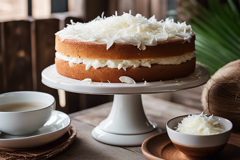 Simple Sour Cream Coconut Cake