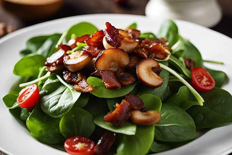 Spinach Salad with Bacon and Mushrooms