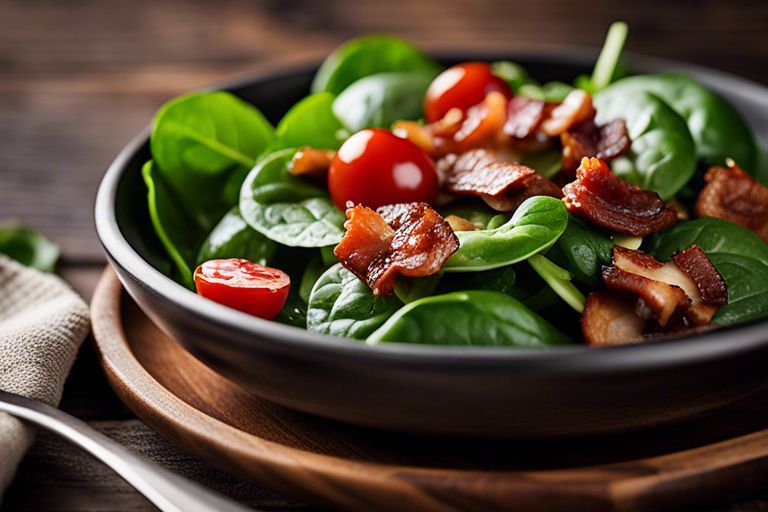 Spinach Salad with Bacon and Mushrooms