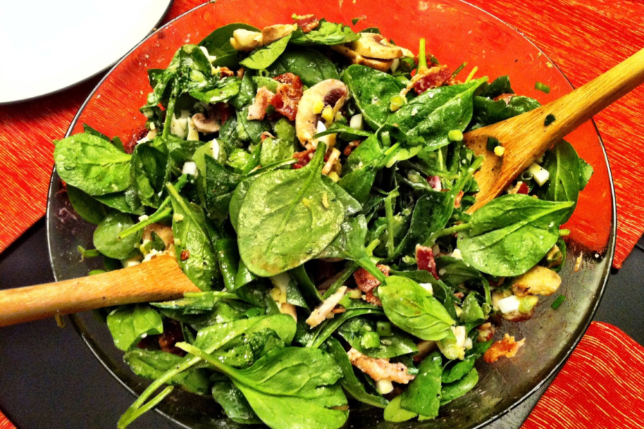 Spinach Salad with Bacon and Mushrooms Recipe