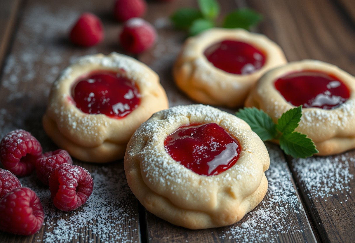 Raspberry Thumbprint Cookies